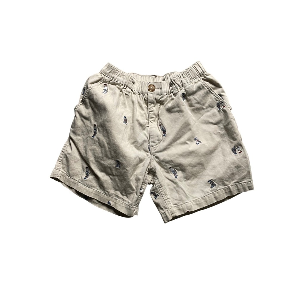 Chubbies Shorts‎ women's Small Tan Penguin all over Print Elastic Waist Casual